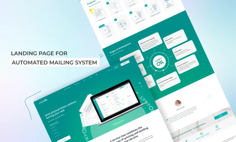 Landing Page For Automated Mailing System