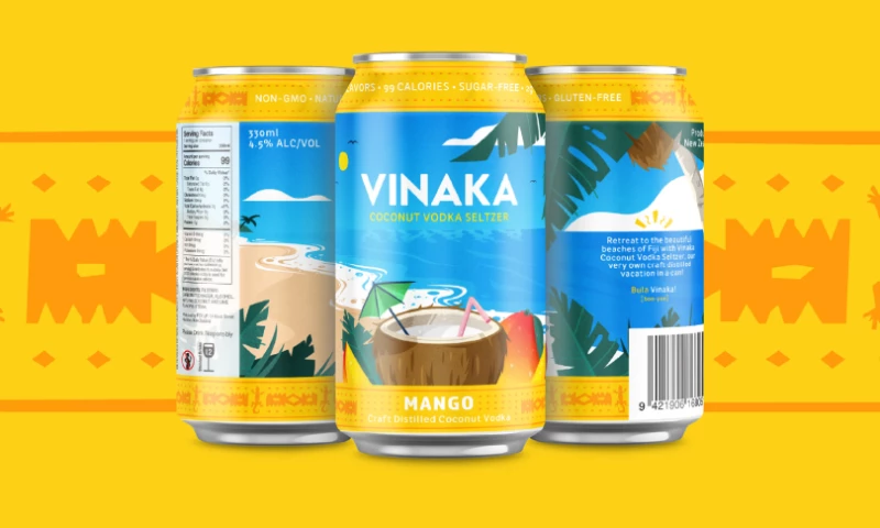 Vinaka Coconut Vodka Seltzer Packaging