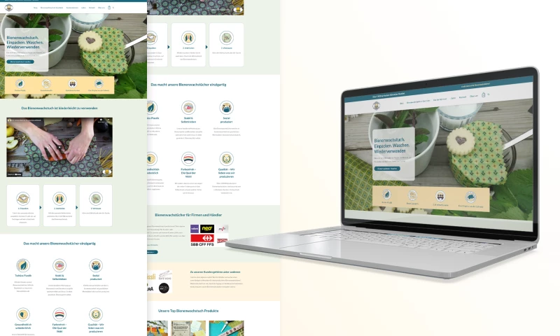 Website homepage design for an eCommerce website