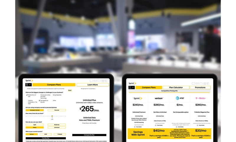 Plan Comparison & Quote System for Sprint