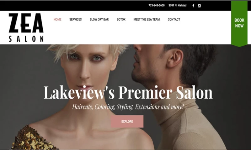 Zea Salon WordPress Design