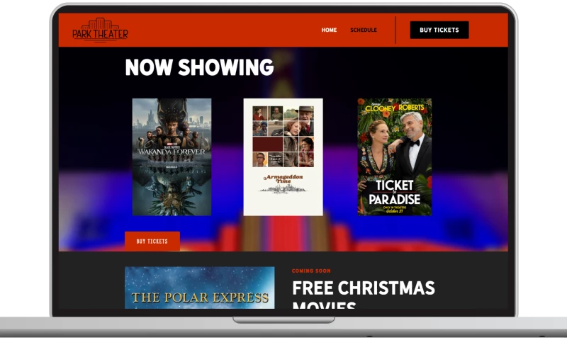 Park Theater Website Design