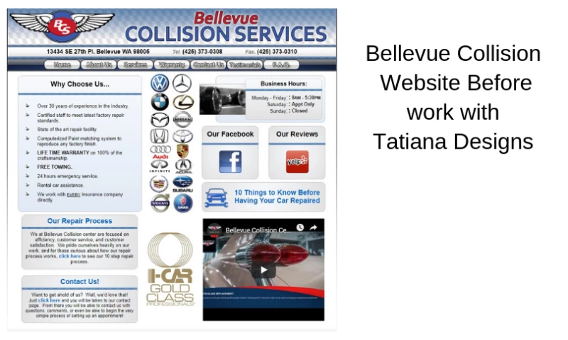 TatianaDesigns - Bellevue Collision Website Makeover