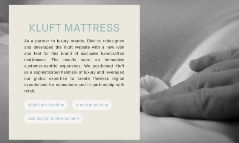 DECLICK AGENCY CORP - KLUFT MATTRESS