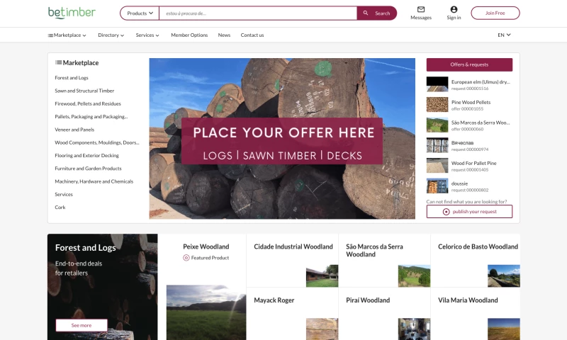 Betimber - Marketplace for wood Trading