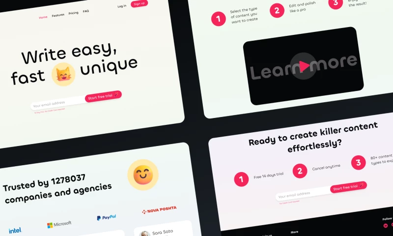 Ralabs Design - AI Writer Landing Page Design