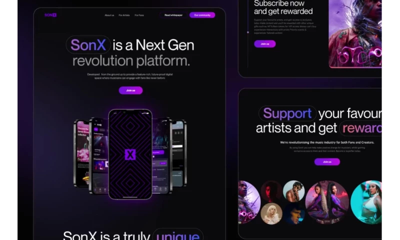 Phenomenon Studio - SonX - website for fandom platform for artists