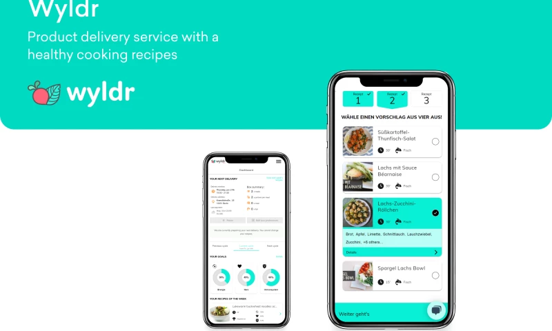 Product delivery service with a healthy recipes