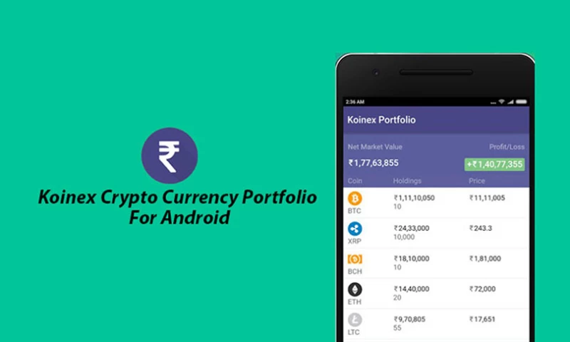 Koinex Crypto Currency Portfolio Tracking app