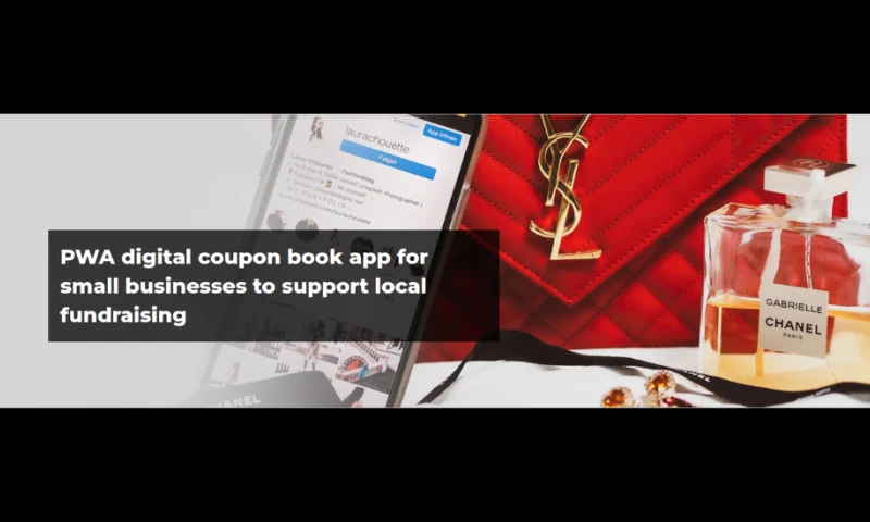 PWA digital coupon book app for small businesses to support local fundraising
