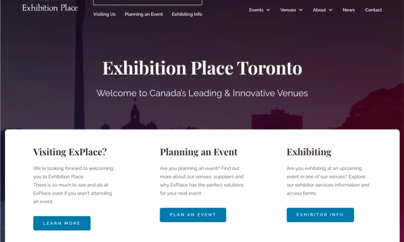 nvision - Exhibition Place Website Design and Development