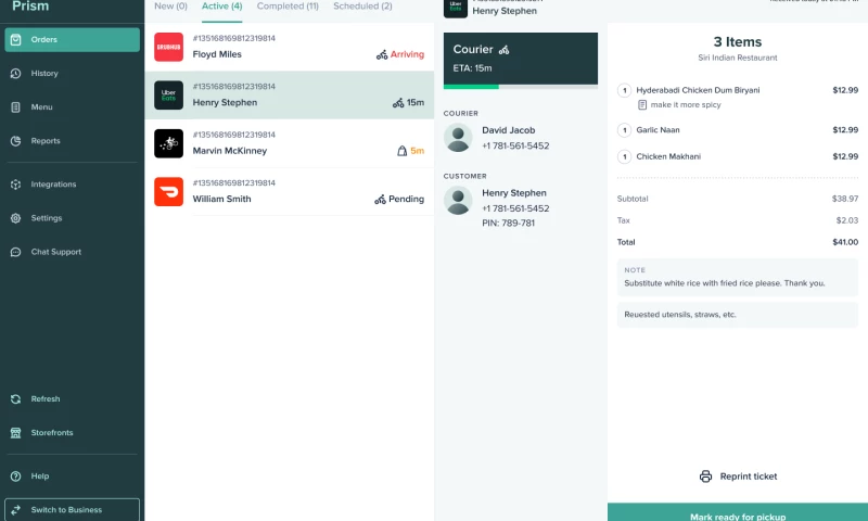 Bhavitha TechSolutions - Mopra Inc - Cloud Kitchens Order Fulfilment