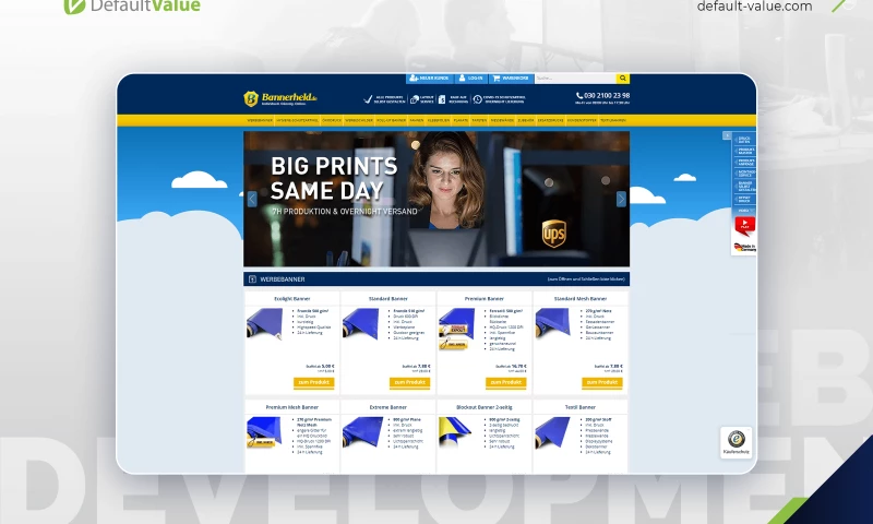 Complex multi-shop Magento 2 system for printing