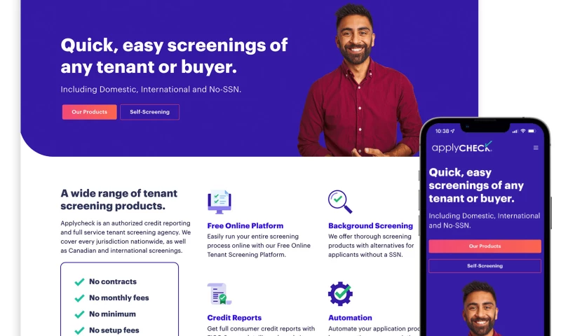 Entice Design - Applycheck Website
