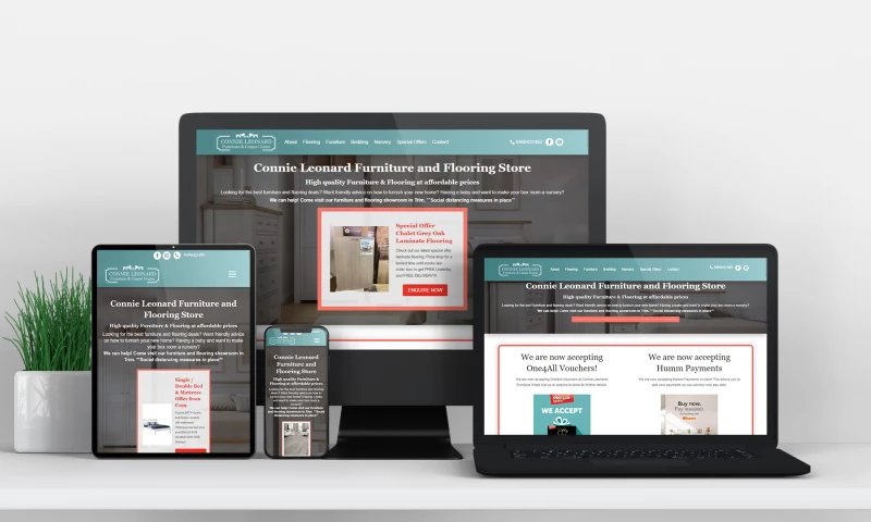 DesignBurst - Website Design for Connie Leonards Furniture Store