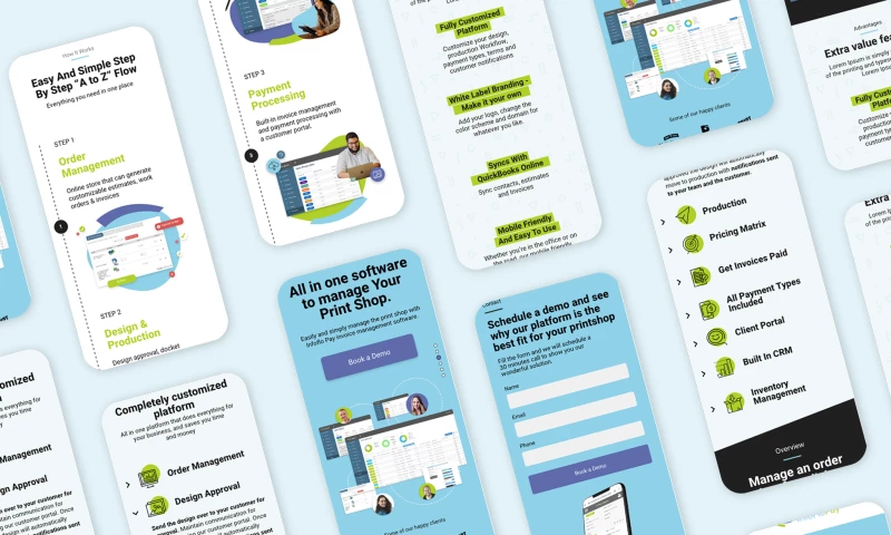 TOYBER - InfoFlo Print - Landing Page Design