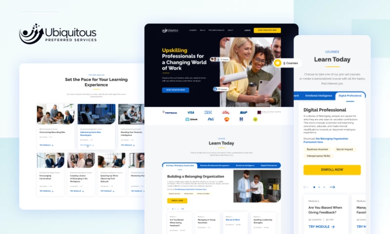 E-learning platform & Landing page for Ubiquitous