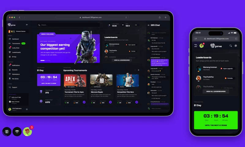 An eSports platform and marketing website for the gaming community