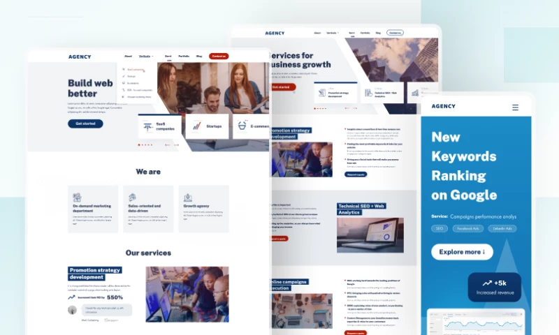 Service site for a marketing agency