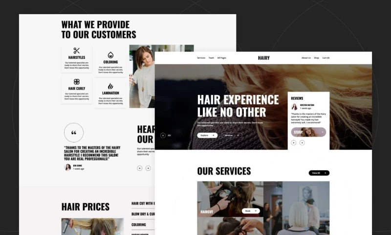 wcopilot - Hairy - Hair Salon and Hairdresser Website Template