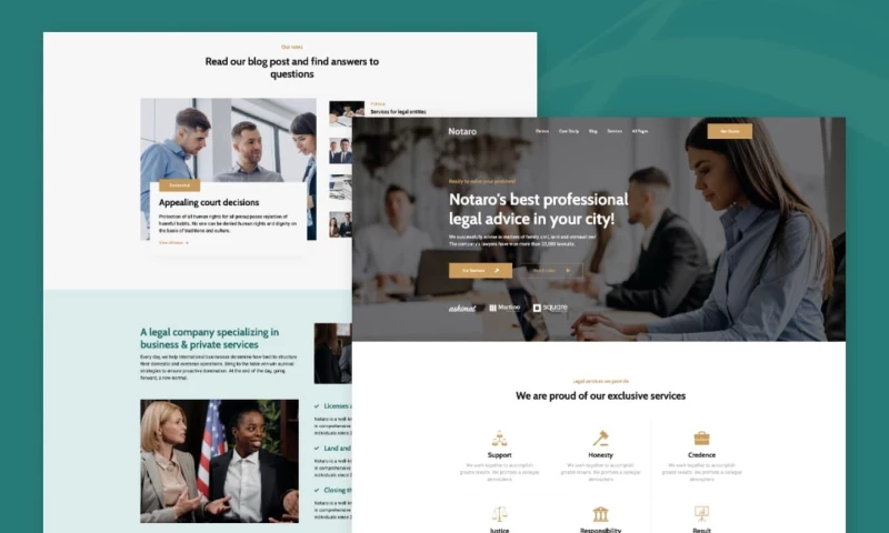 wcopilot - Notaro - Lawyer and Attorney Website Template