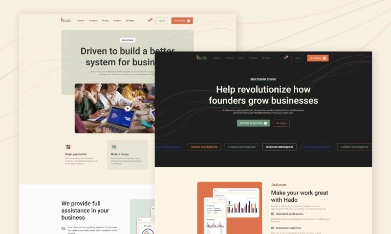 wcopilot - Hado - SAAS and Startup Website Template