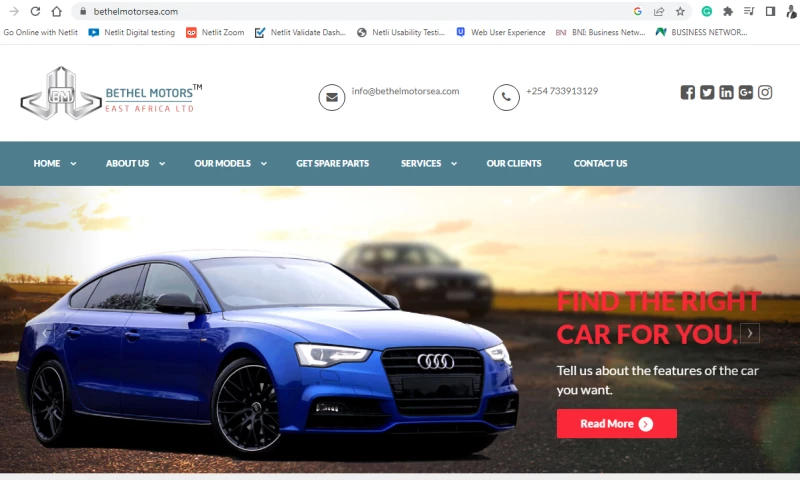 Netlit Digital Marketing Kenya - Bethel Motors East Africa Website Design