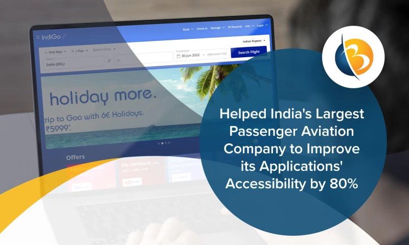 Helped India's Largest Passenger Aviation Company to Improve its Applications Accessibility by 80%