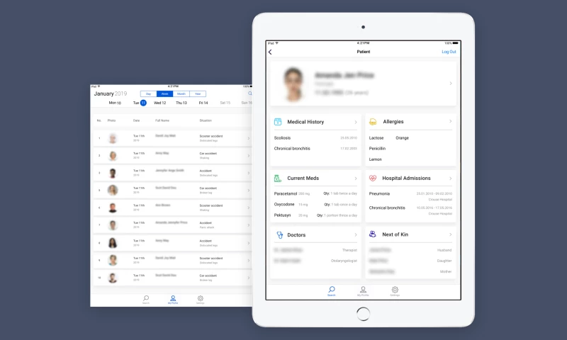 HIPAA compliant HIE Mobile App for the US hospitals