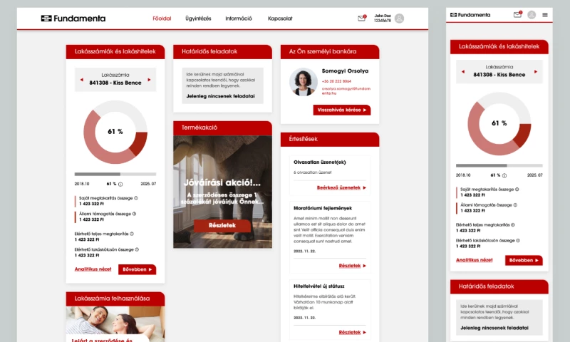 Works. Hungary Kft. - Fundamenta client portal dashboard