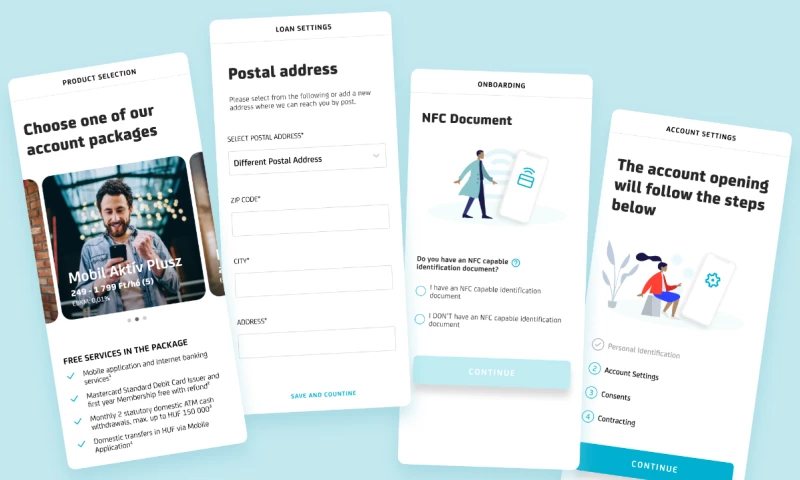 Works. Hungary Kft. - Online Bank Account Opening Screens