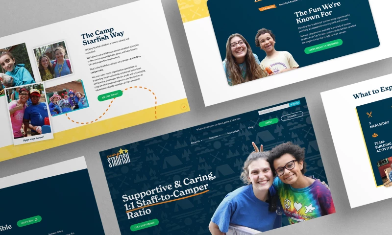 Website transformation for nonprofit serving children with special needs.