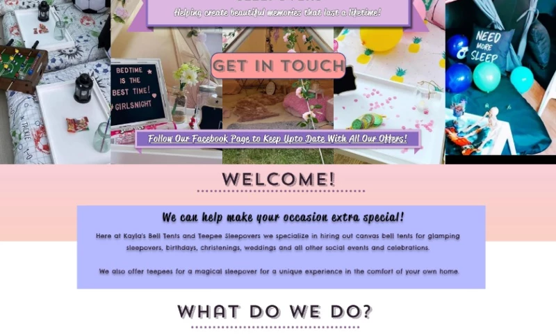 BB Web Design - Kayla's Bell Tents