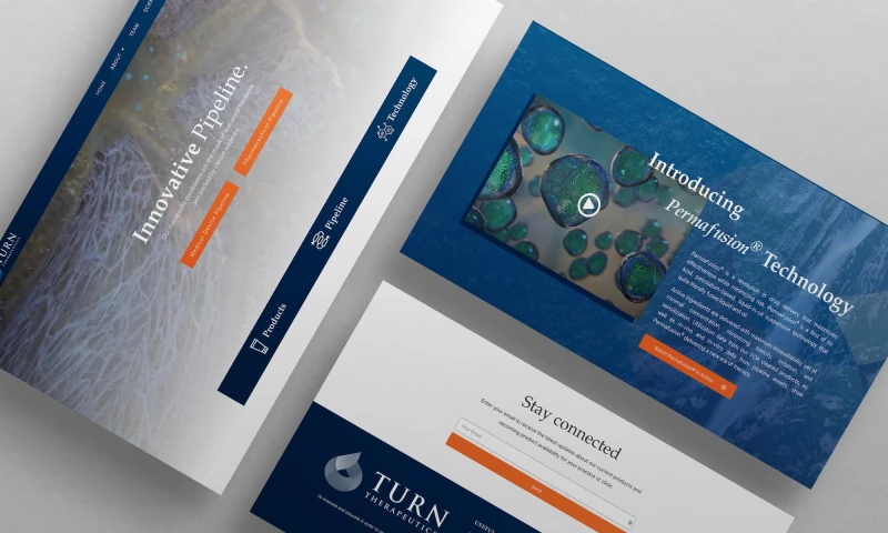 Rapid website deployment for a pharmaceutical startup.