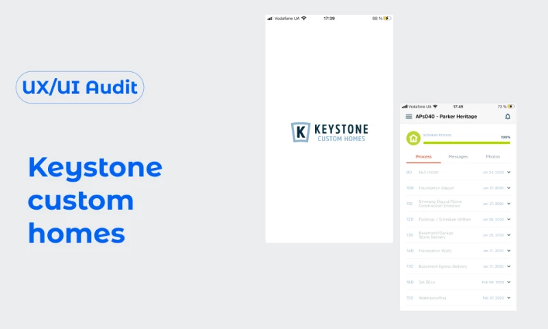 Keystone custom homes | UX/UI Audit