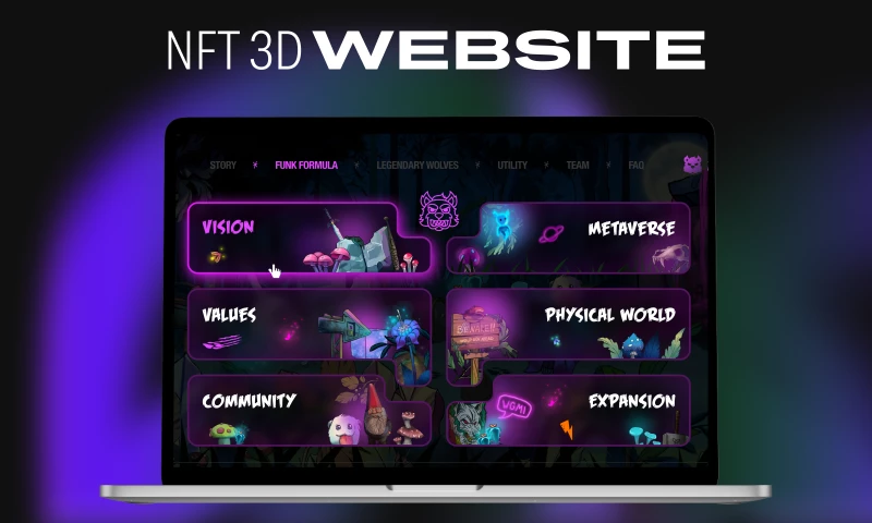 Qream - Funky Wolves - NFT 3D Website