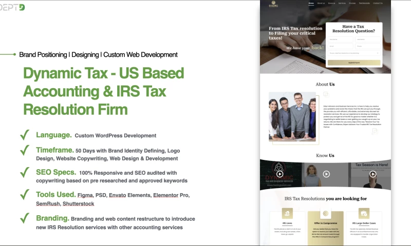Adeptd - Dynamic Tax Firm - US Based Web Content and Custom Website Designin