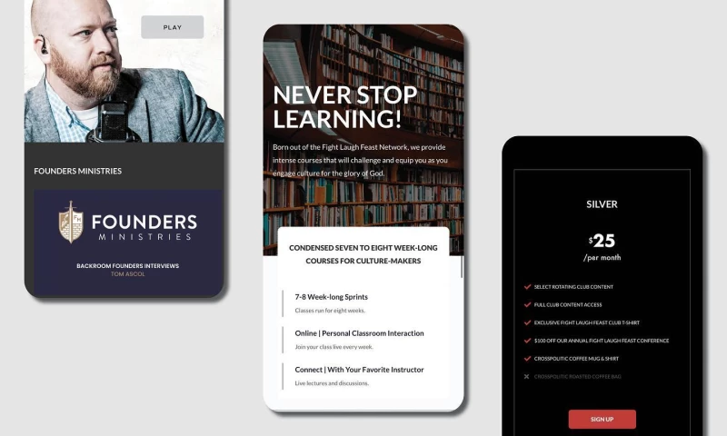 Mobile website design for the FLF Network.
