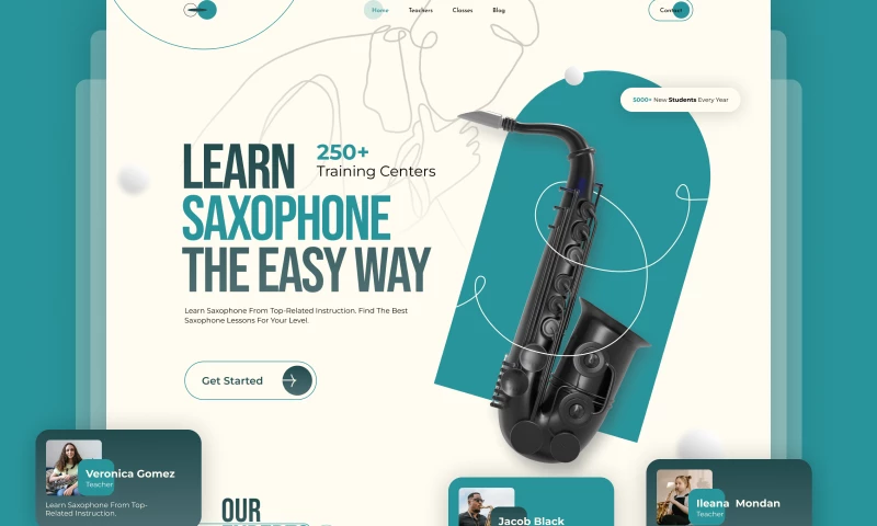 saxophone landing page