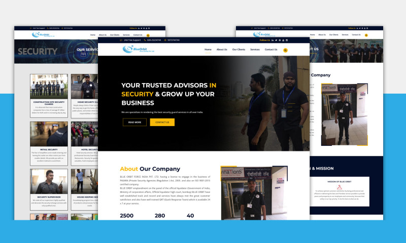 MNB Soft Solution Pvt Ltd. - Blue Orbit security guard website designing