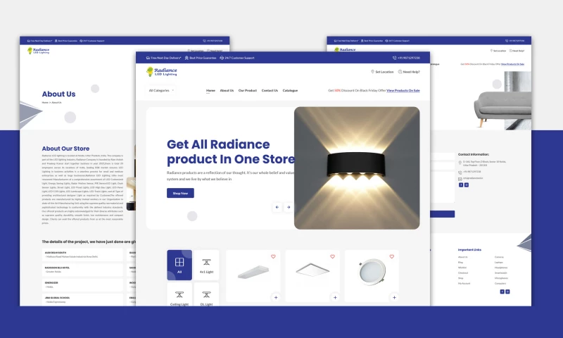 MNB Soft Solution Pvt Ltd. - Radiance LED Lighting web designing