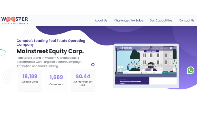 Woosper Infotech - Mainstreet Equity Corp