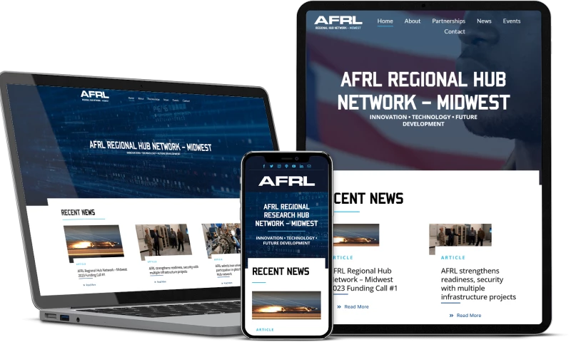 Sharp Guys Web Design - Air Force Research Lab Midwest Hub