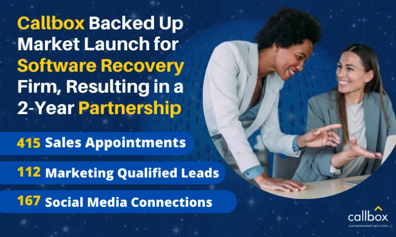 Callbox - Callbox Backed Up Market Launch for Software Recovery Firm, Resulting in a 2-Year Partnership