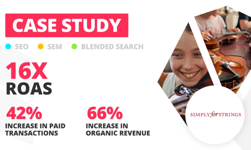 LION Digital - Blended Search Marketing Case Study for Simply for Strings | LION Digital