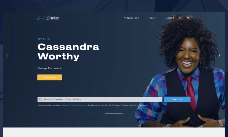 Solar Digital - Premiere Speakers Bureau | Desing Concept, UI Design