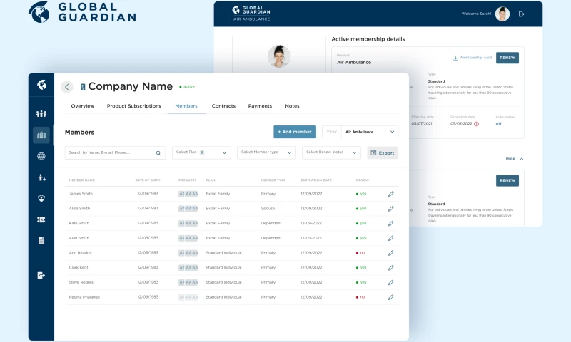 Membership management system for Global Guardian