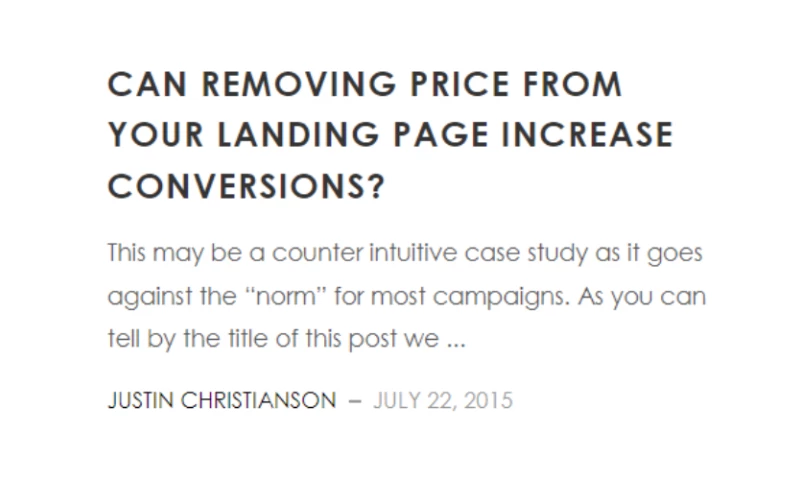 Can Removing Price From Your Landing Page Increase Conversions?