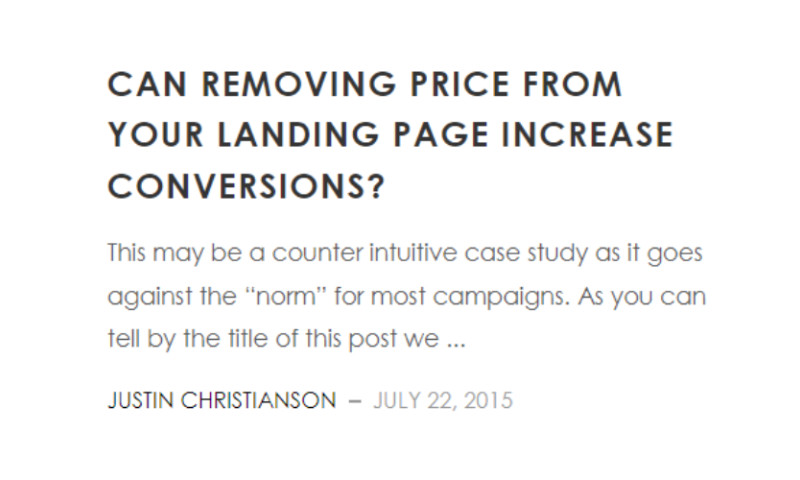 Conversion Fanatics - Can Removing Price From Your Landing Page Increase Conversions?