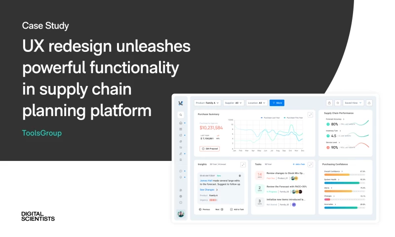 Digital Scientists - Design Refresh: UX Design & Clickable, Dev-Ready Screens Help Portfolio Company Win